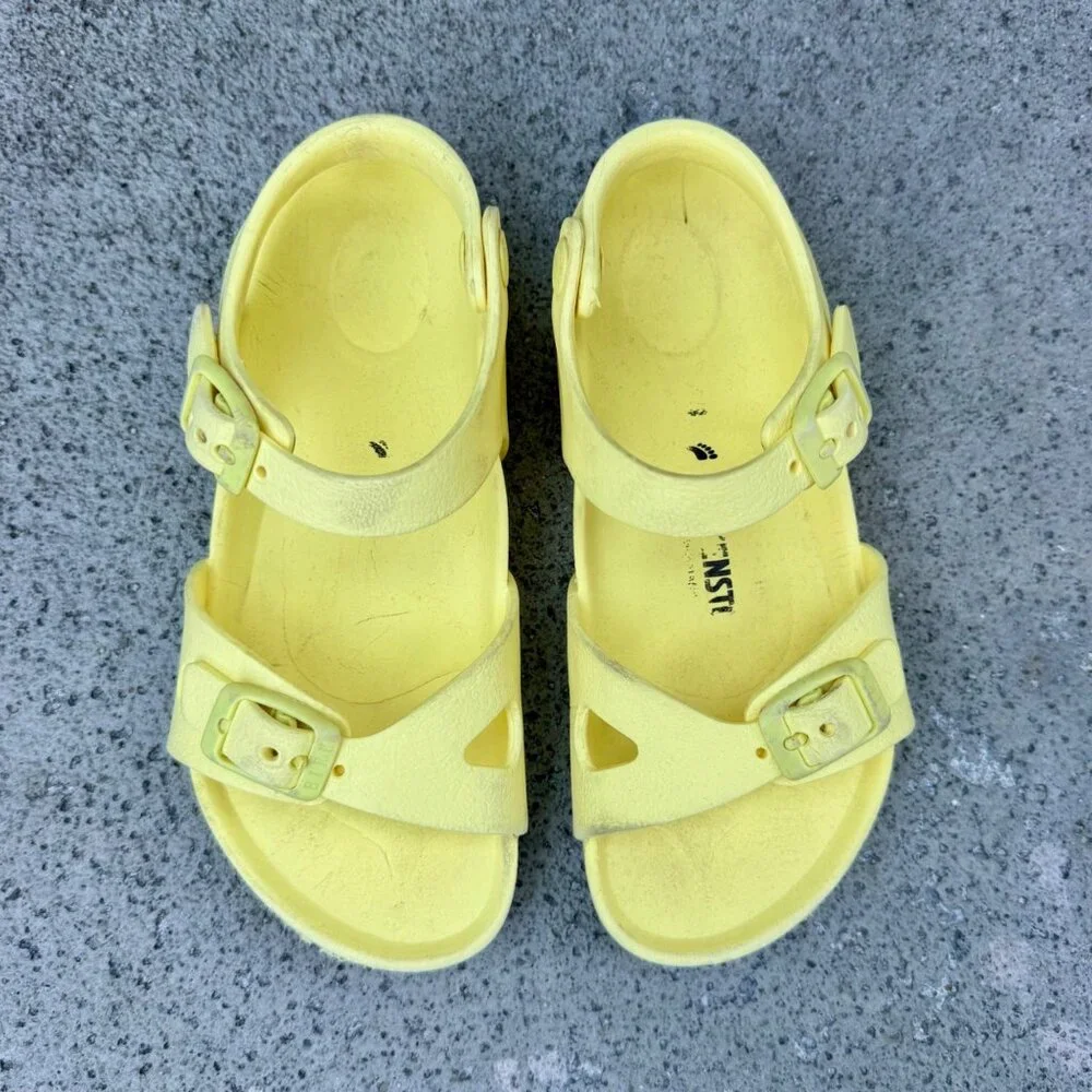 BIRKENSTOCK Rio Sandals Girls 12 30 Yellow EVA Waterproof Toddler Shoes Lemon - Picture 11 of 11
